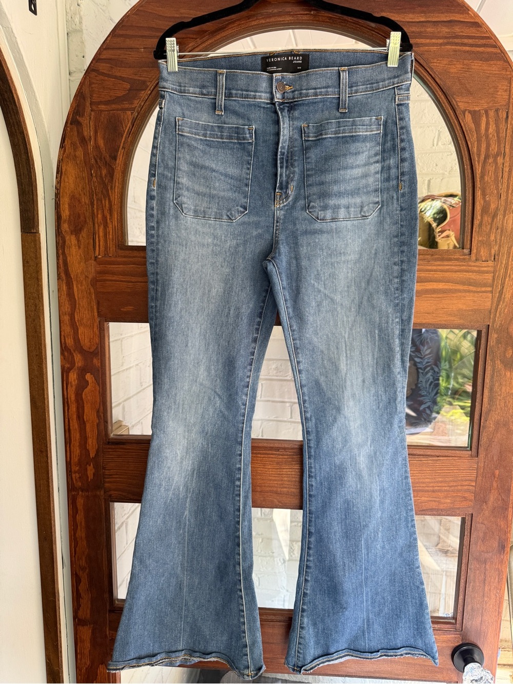Veronica Beard Beverly patch pocket skinny Flare Jeans 31